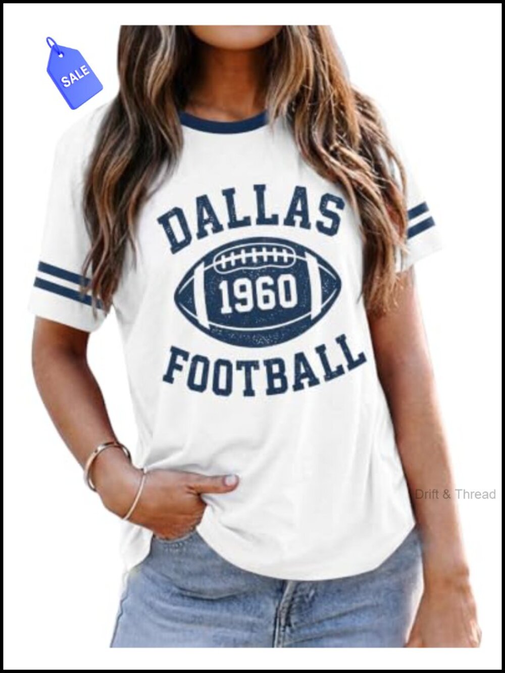 Women's Football Graphic T-Shirt Crew Neck Short Sleeve Game Day Tee